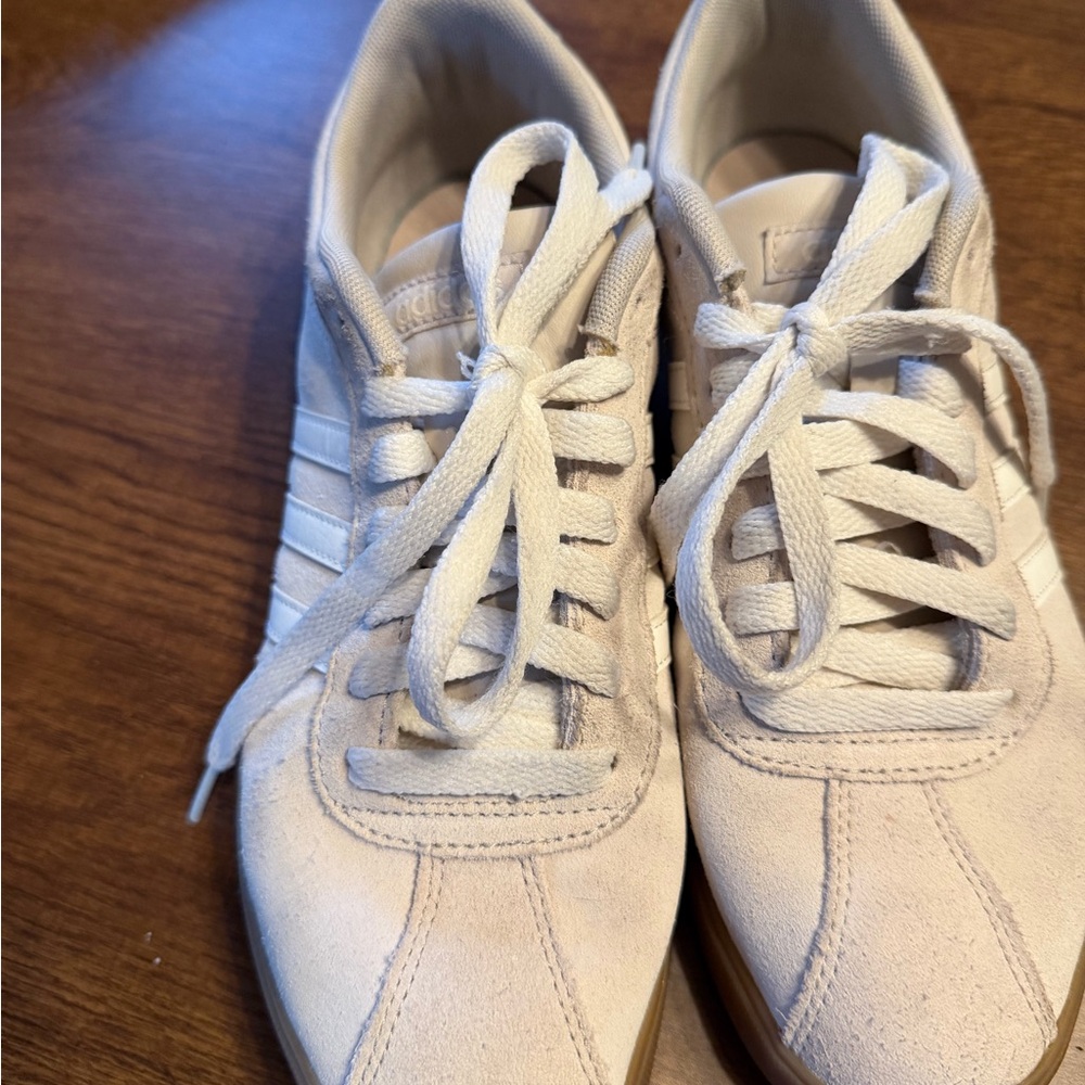 Adidas Cream Sneakers with Textured Design